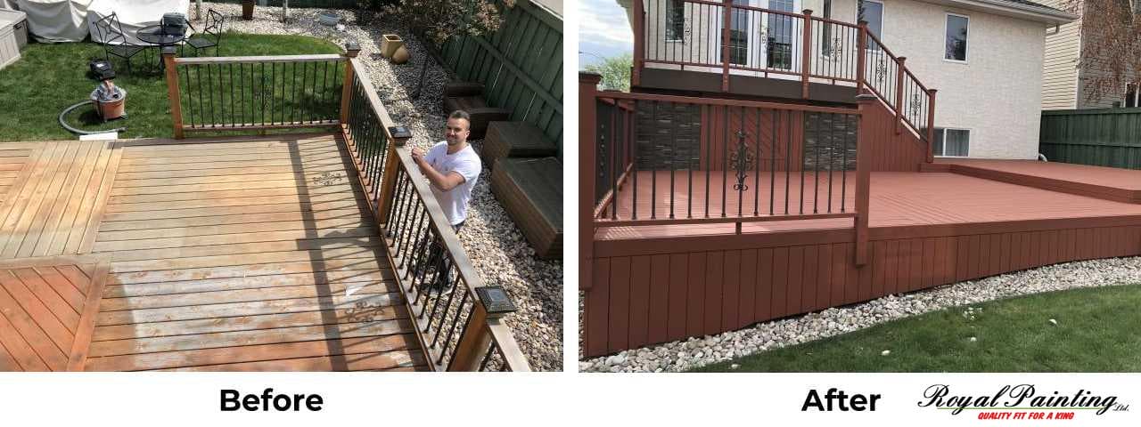 Fence & Deck Painting & Staining Edmonton, AB 1 Deck Painters Edmonton - Before and After