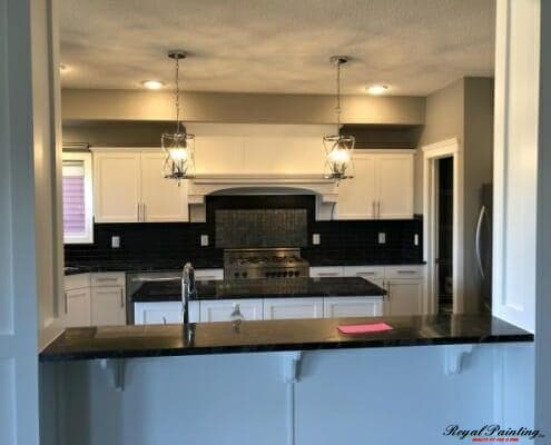 Residential Painting Edmonton, AB 19 Faded kitchen cabinets in St. Albert home