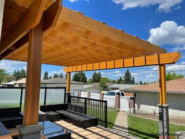 wood staining by Painters Edmonton