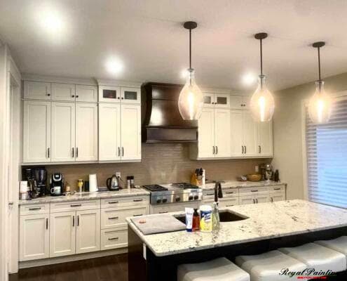 Kitchen Cabinet Painting Edmonton 3 Modern white painted cabinets in Edmonton kitchen
